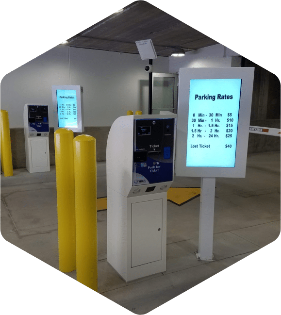 Parking validation service installed in a parking garage.