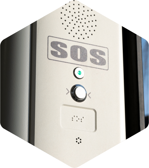 SOS alarm systems with button and speaker.