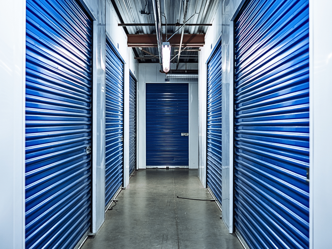 insulated overhead doors at climate controlled storage facility